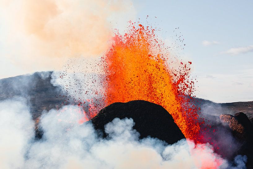 Smoke building around volcanic eruption by Martijn Smeets