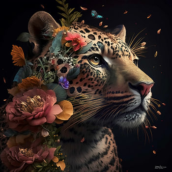 prédateur avec des fleurs