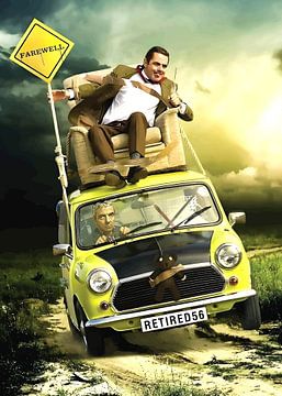 Herr Bohnenauto mit Humor