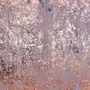 Rustige ochtend. Minimalistische abstracte kunst in roze, licht violet, oranje en bruine pastelkleur van Dina Dankers