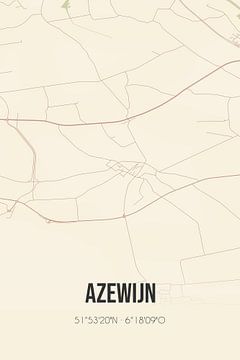 Vintage landkaart van Azewijn (Gelderland) van Rezona