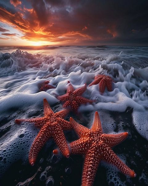 Seesterne in der Abendsonne von fernlichtsicht