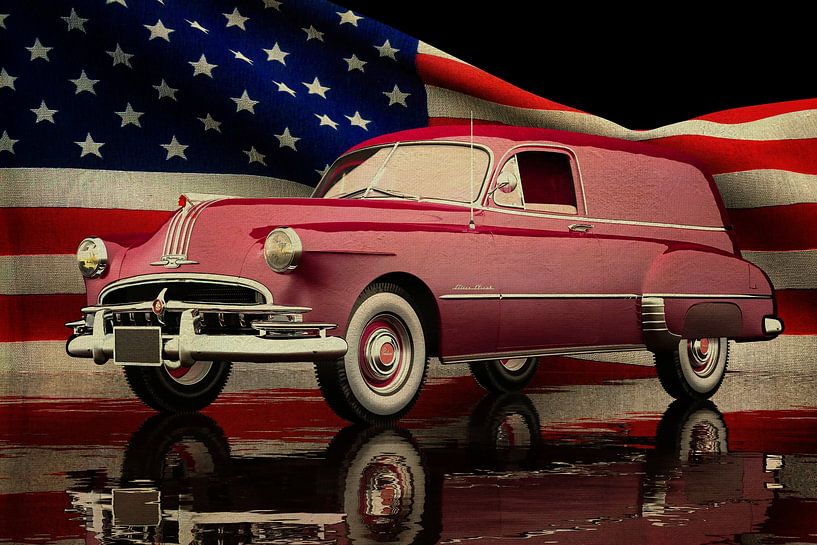 Pontiac Streamliner 6 with American flag by Jan Keteleer (JanKé): A Journey Beyond the Canvas