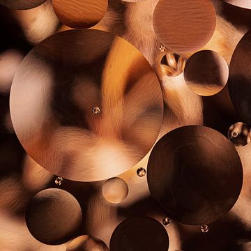 Abstract: Warme bruintinten van specerijen door de druppels heen van Marjolijn van den Berg