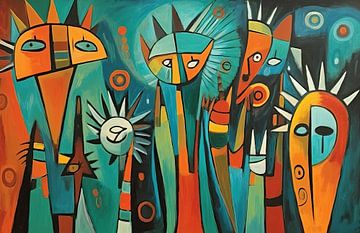 Painting colourful abstract | Carnival of the animal kingdom by ARTEO Paintings