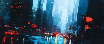 Urban night view with car drivers by Poster Art Shop
