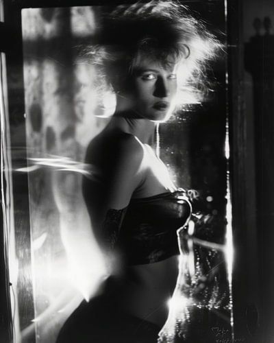 Stijlvol boudoir portret in zwart-wit