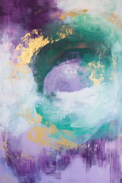 Fantasievolle Farbexplosion in Lila von Poster Art Shop