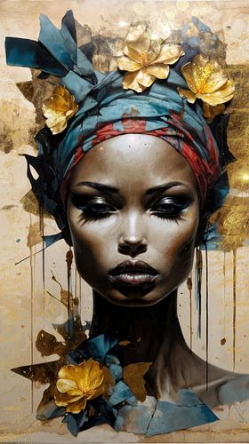 Gestileerd portret van een jonge vrouw