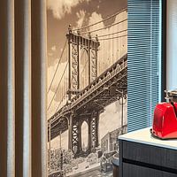 Klantfoto: NEW YORK CITY Manhattan Bridge | Panorama van Melanie Viola, als naadloos behang