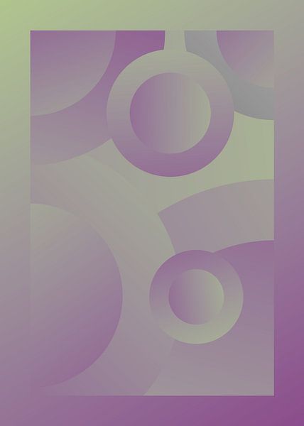 Cercles abstraits psychédéliques - Couleur douce V3 par Pim Haring