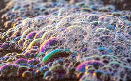 Rainbow bubbles on the beach by Lianne Weijs