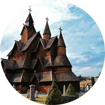 Staafkerk in Noorwegen van Mike Landman