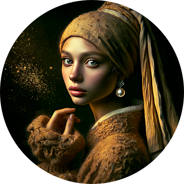 Modern meisje met de pareI Johannes Vermeer 