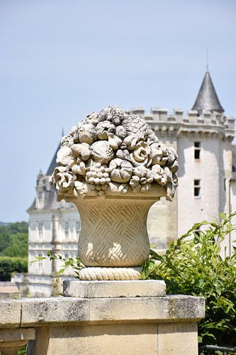 Tuinvaas met fruit bij kasteel Villandry