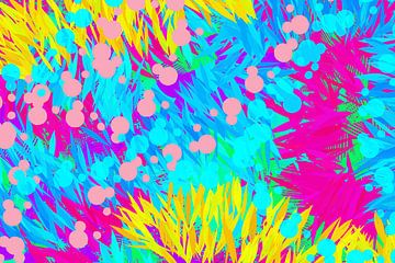 Pop of colour. Art abstrait en couleurs néon. Plongée tropicale sur Dina Dankers