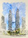 Petronas Towers van Printed Artings thumbnail