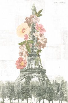 Floral Eiffeltoren neutraal, Wild Apple Portfolio
