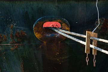 Bow of an ocean-going vessel moored ready to unload. by scheepskijkerhavenfotografie