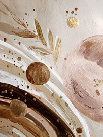 Abstract with circles, leaves and gold accents by Gypsy Galleria