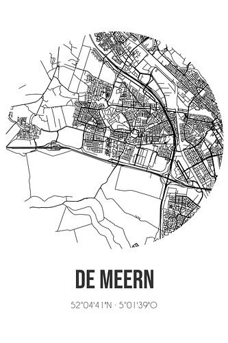De Meern (Utrecht) | Karte | Schwarz und weiß