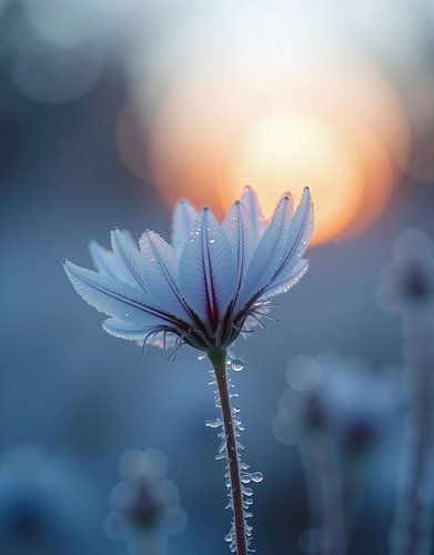 mooie ijs bloem winter zonsondergang stemming