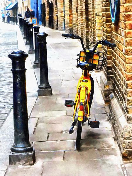 Yellow Moped at Shad Thames by Dorothy Berry-Lound