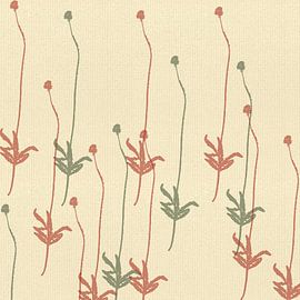 Modern minimalist botanical art with poppies on off-white by Dina Dankers