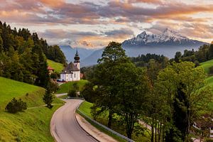 Wallfahrtskirche Maria Gern zum Sonnenuntergang