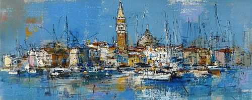 Venice painting with tower and buildings