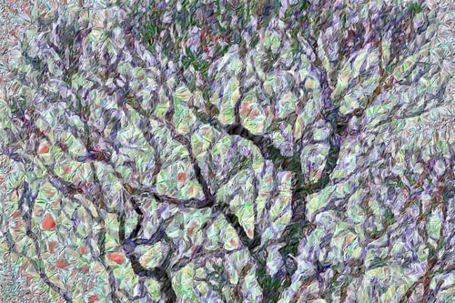 Trees in a field with poppies