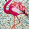 Ein Mosaik rosa Vogel von Hoai Nguyen