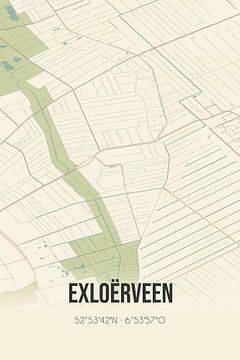 Vintage landkaart van Exloërveen (Drenthe) van Rezona