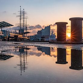 2018-02-01 landingsbruggen zonsopgang van Joachim Fischer