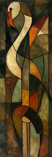 Flamingo abstracte kunst