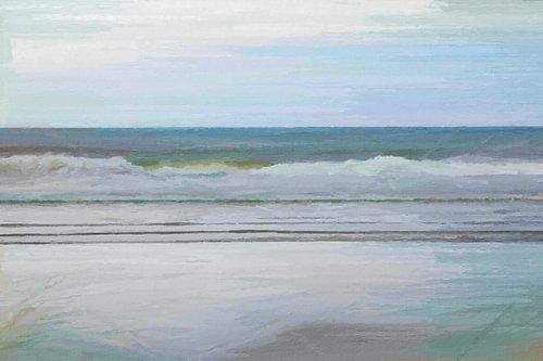 North Sea Seascape: Digital Impressionist Abstract Painting