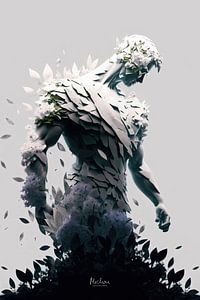 Statue en papier mâle