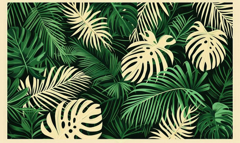 Symphonie der Monstera und Palmenblätter von ByNoukk