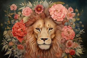 Painting Lion Roses
