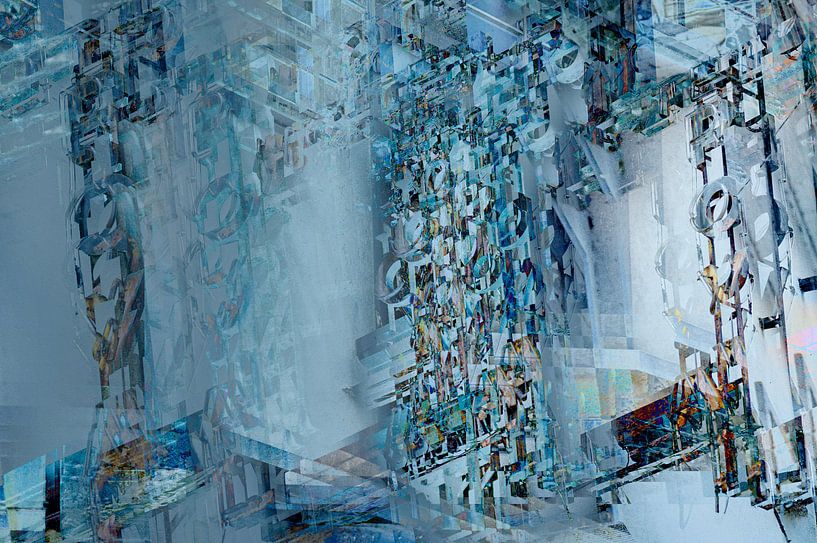 Hotel Royal 1: Digitale kunst compositie van een afbeelding van een versleten neonbord van John Quendag