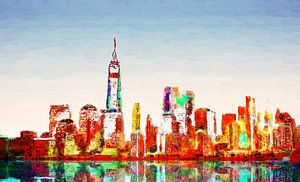 Bunt bemalte New Yorker Skyline