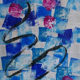 Blauw abstract, vrolijk ontwerp. van jolanda verduin