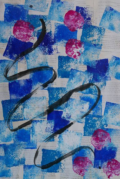 Blaues abstraktes, fröhliches Design. von jolanda verduin