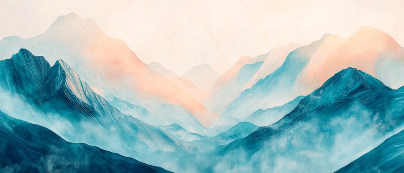 Berglandschaft Aquarell von Poster Art Shop