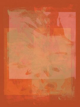 Moderne abstrakte minimalistische Malerei in rosa, orange, terracotta
