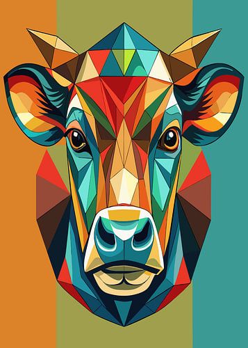 Veelhoekig koeienportret