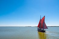 Fishing boat on a lake with blue sky van Rico Ködder thumbnail