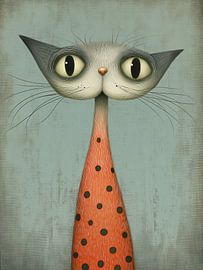 Chat joyeux à pois sur Imagine