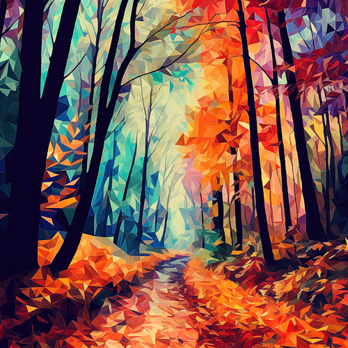Herbst in abstrakten kubistischen Formen