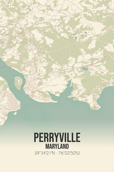 Vintage map of Perryville (Maryland), USA. by Prints of Place